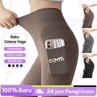 Women's High-Waisted Yoga Pants, Plain Pocket Leggings, Elastic Gymnastics Yoga Gym Pants 998