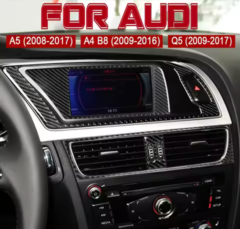 For Audi A4 A5 B8 Q5 Car Interior Navigation Air Conditioning CD Control Panel LHD RHD Real Carbon F