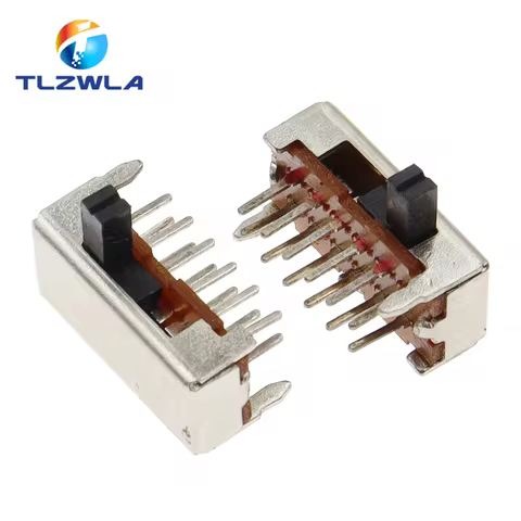 10PCS Toggle Switch SK24D02G4 SK24D02VG4 12Pin 2P4T Slide Switch Handle High 4MM SK-24D02