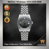 NH35 Automatic Datejust Mod Watch Wimbledon Dial Fluted Bezel Jubilee | Sapphire Crystal | 36mm 39mm
