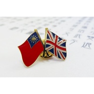Double Flag Badge Taiwan VS Union Jack 100 In Group Each Triple W2.5 Xh1.5cm