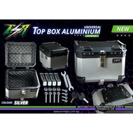 ESR MOTOR TOP BOX ALUMINIUM SILVER/BLACK 45L PREMIUM HIGH QUALITY 100% ORIGINAL ESR MOTOR