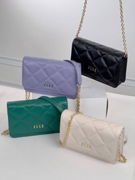 ELLE BAG I กระเป๋าสะพายข้างผู้หญิงทรง QUITING มี 4 สี สีดำ สีเขียว สีขาว สีม่วง I EWH161