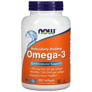 ✅READY STOCK✅ Now Foods, Molecularly Distilled Omega-3, 200 Softgels