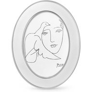 SWTHONY Oval 5 x 7 Picture Frames, Silver Modern 5 by 7 Photo Frame with High Definition Glass Front