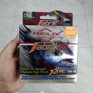 Senar PE JABRIK HS x8 Moss Green Black 300m by Relix Nusantara kuat tahan gesekan Free Leader Samar