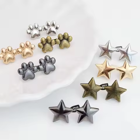 1Pair Star Waist Adjust Button Reusable No-Sewing Metal Jeans Buttons Retractable Button Replacement