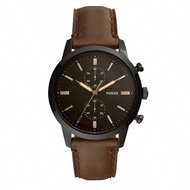 Fossil Men's Quartz Leather Three-Hand Watch Stainless Steel Case/Scratch-Resistant Glass FS5437/FS5