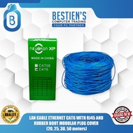LAN CABLE ETHERNET CAT6 WITH RJ45 AND RUBBER BOOT MODULAR PLUG COVER (20, 25, 30, 50 meters)