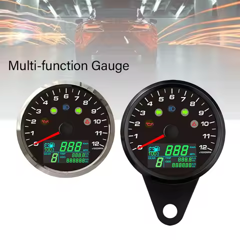 Waterproof 85mm GPS Speedometer 0-299KM/H MPH with 0-12000RPM Tachometer Trip Odometer Gear N-6 for 