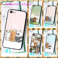 iPhone 4 4S 5 5S SE 5C 6 6S 7 8 Plus X XS Max XR 220629 Tempered Glass Phone case We Three Bare Bears Grizzly Panda Ice Bear