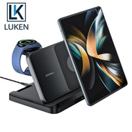 LUKEN Foldable Wireless Charger 3 in 1 Station for Samsung Z Fold 3/Z Flip4 Qi Fast Wireless Charging  for Galaxy Watch/EarBuds