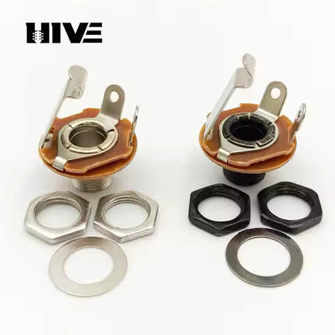 Wholesale Guitar Jack Mono Chassis Input Output 1/4inch 6.35MM Electric Guitar Jack Socket Guitar Pa