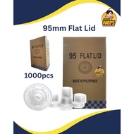 1000pcs 95mm Flat Lid Clear
