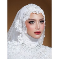 50H [Handmadebychindy] WEDDING VEIL ARABIAN VEIL/, modern wedding VEIL, wedding hijab accessories