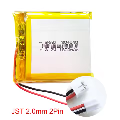3.7V 1800mAh Lipo Rechargeable Battery 804040 + JST 2.0mm 2Pin Plug For MP3 GPS Navigator DVD Record