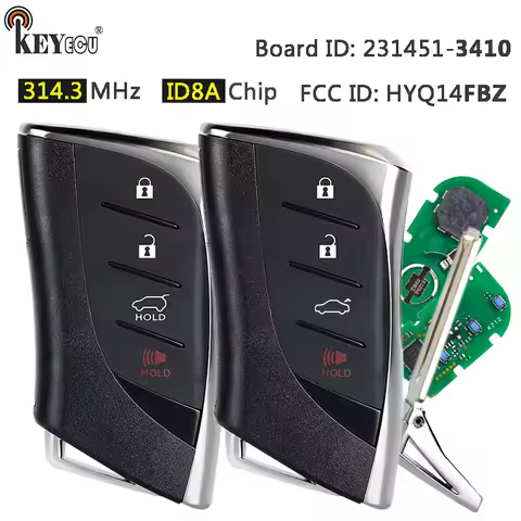 KEYECU 312/ 314.2MHz HYQ14FBF 231451-3410 P/N: 8990H-06010 Smart Remote Key Fob for Lexus ES250 ES30