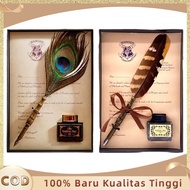 LILIN Feather Pen Aesthetic Feather Pen Calligraphy Feather Ballpoint Pen With Wax Stamp Feather Bal