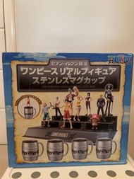 絕版日本7-11 SevenEleven限定海賊王One Piece全體船員杯蓋鋼杯套裝