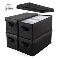 CD Case Storage Box-Pack of 4-14.1" X 6.2" X 5.5" CD Sleeve Container Holds 30 to 165 Discs