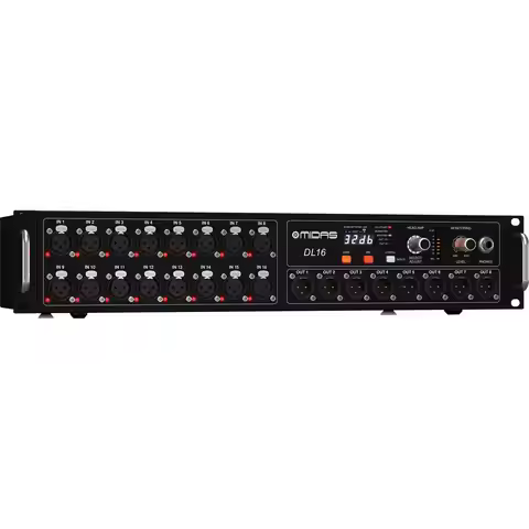 Midas DL16 16 Input, 8 Output Stage Box with 16 Midas Microphone Preamplifiers, ULTRANET and ADAT In