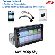 7 นิ้ว 1 Din MP5 เครื่องเล่นมัลติมีเดียหน้าจอสัมผัสบลูทูธ Mirrorlink พร้อมหน้าจอสัมผัส USB/AUX/TF Bl