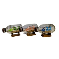 Miniature Pinisi Ship in a Bottle Miniature Teak Wood Miniature/ Bottle Miniature Home Decoration