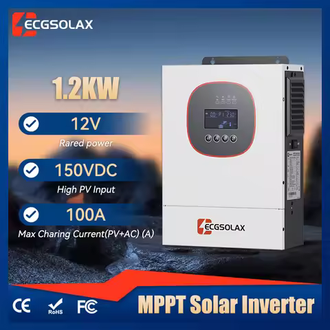 ECGSOLAX 1.2KW Solar Hybrid inverter 12V 24V 220V 1200W Hybrid Solar inverter With MPPT 100A Chargin