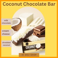 CHOCOLATE COCONUT BAR CHOCOTAINER MIILK CHOCOLATE BAR SHREDDED COCONUT MILK CHOCOLATE BREAKFAST BAR