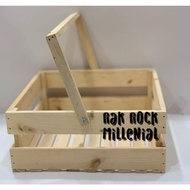 Wooden Hampers Box 30x30x12, Gift Carrier Parcel Basket, Multipurpose Carrier Hamper