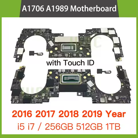Tested Original For Macbook Pro A1706 A1989 Logic Board Motherboard With Touch ID Touch Button 2016 