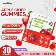 Nature's Key Halal Apple Cider Vinegar Gummies Detox 1000mg Vitamin B6 B12 Supplement Healthy Fitnes