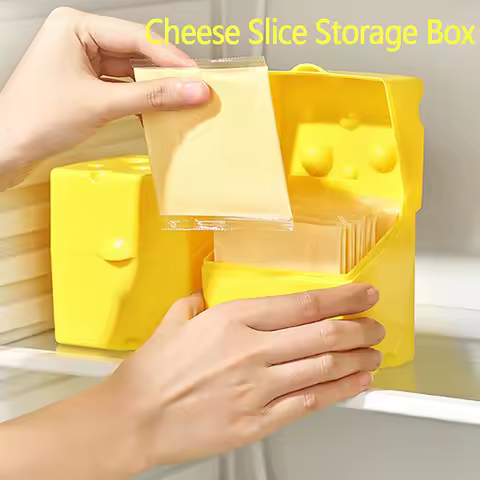 № Cheese Storage Container Kitchen Accessories Plastic Cheese Shaped Refrigerator Slice Cheese Stora