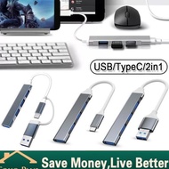 [ Baru ] 2in1 USB Hub 3.0 Type C Adaptor Laptop Adapter USB HUB Port Tipe-C Ke Terjamin