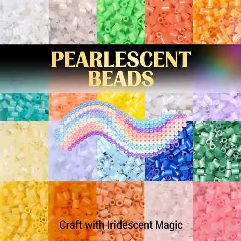 2.6mm Bulk Pearlescent Series Perler Beads Refill Pack - 1000/5000pcs Fusible DIY Art Craft Fuse Bea