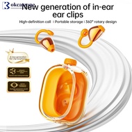 OKCATZONE Bluetooth Earbuds with Rotating Charging Case Clip-On AI Translation HD Call Sports Earpho