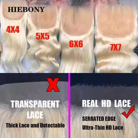613 Blonde 5x5 6x6 HD Lace Closure Only Body Wave 4x4 HD Lace Closure SKINLIKE HD Lace Closure 22 In