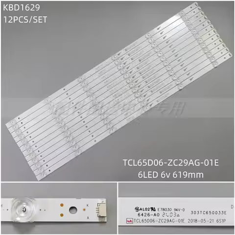 12PCS x LED Backlight Strip for TH-65FFX435Q LVU650LGDX 303TC650031 303TC650032 Ple-65s08uhd Ple65s0