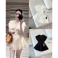 Swan 2-Piece Set Sweet And Gentle Design Beautiful Lace Dress All Over