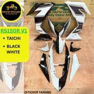 (STICKER TANAM/AIRBRUSH) RAPIDO COVER SET HONDA RS150 RS150R V1/V2/V3 TAICHI BLACK WHITE