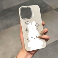 case for iphone 11 12 13 14 15 16 Pro Max Plus Series White Rabbit pattern transparent Glitter tpu p