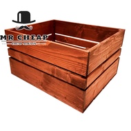 [Storage Crate] Large Brown Storage Crate/Pine Wood Box Decorate Wooden Crate Storage Container/Stor