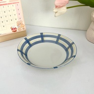| 2hand Japanese ceramic | Deep dish with blue rim 20x4.5cm