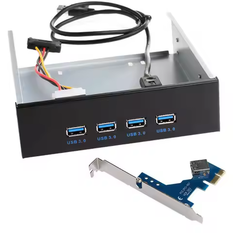 5.25" Front Panel Expansion Bay 4 Ports USB 3.0 Front Panel Splitters HUB USB 3.0 for PC Computer PC