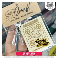 QR Code Wooden Keychain Engraved