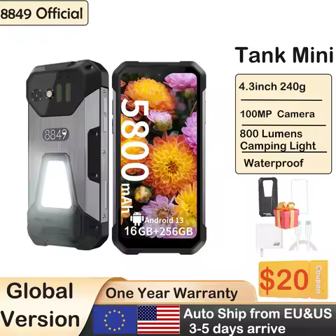 8849 Tank Mini Unihertz Rugged smartphones 4.3" Display Android 13 Helio G99 24GB 256GB 100MP Camera