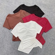 Big Size Women's T-shirt with Slit Waist Flattering Soft Fabric Cool to Wear for Chubby Girls G265 B