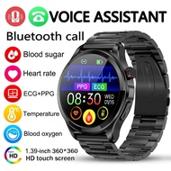 2024 New ECG+PPG Non Invasive Blood Glucose Smart Watch Men Bluetooth Call Clock Heart Rate Health Smart Watch For Android IOS
