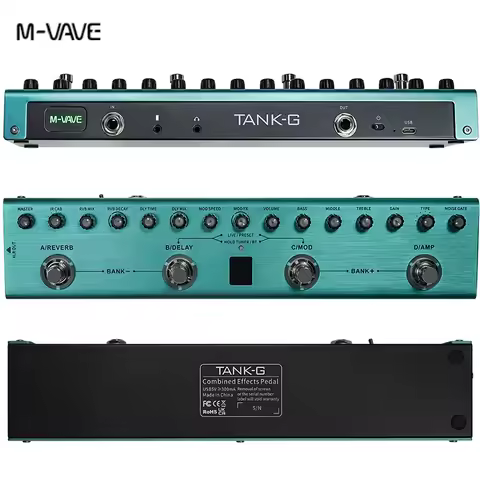 M-vave Tank-G Guitar Multi-Effects Pedal 36 Presets,9 Preamp Slot,3-Band EQ,8 IR Cab Slot,3 Modulati