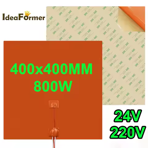 400x400mm Silicone Heating Pad 800W 24V/220V Waterproof With NTC 3950 100k Thermistor Heat Mat+Glue 